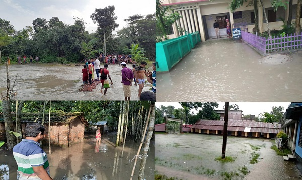 তালায় টানা বর্ষণে জনজীবন বিপর্যস্ত : পানি বন্দি হাজারো মানুষ