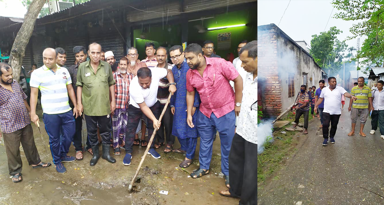 ১০নং ওয়ার্ডে চলছে মশা নিধন ও পরিষ্কার পরিচ্ছন্নতা অভিযান