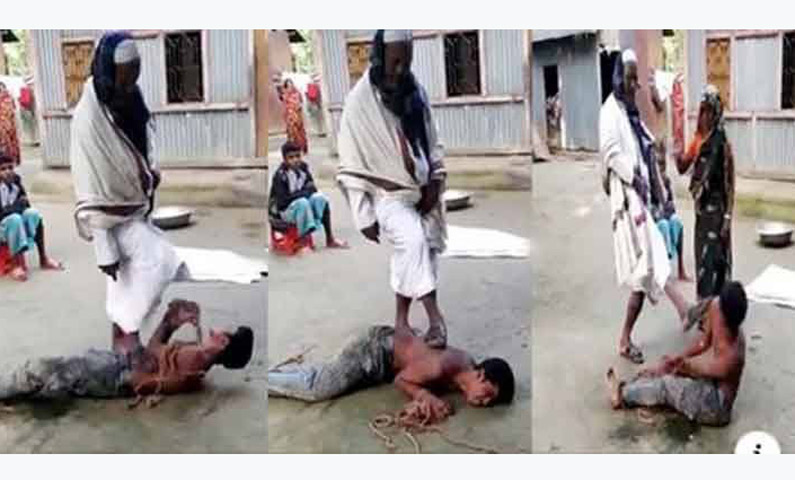 হাত-পা বেঁধে মায়ের সামনে ছেলেকে নির্যাতন, ভাইরাল ভিডিও