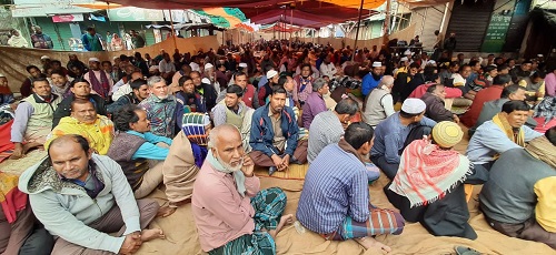 খুলনায় পাটকল শ্রমিকদের অনশন চলছে, অসুস্থ ১৫