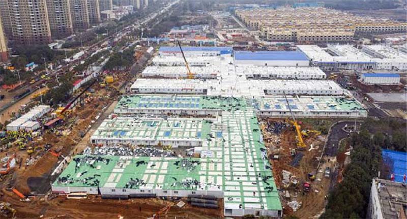 মাত্র ১০ দিনে হাজার শয্যার হাসপাতাল বানালো চীন