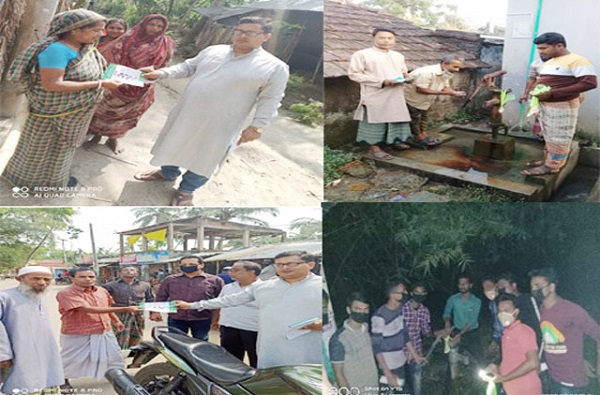 তালায় প্রনব ঘোষ বাবলুর উদ্যোগে করোনা ভাইরাস প্রতিরোধে সাবান ও লিফলেট বিতরণ