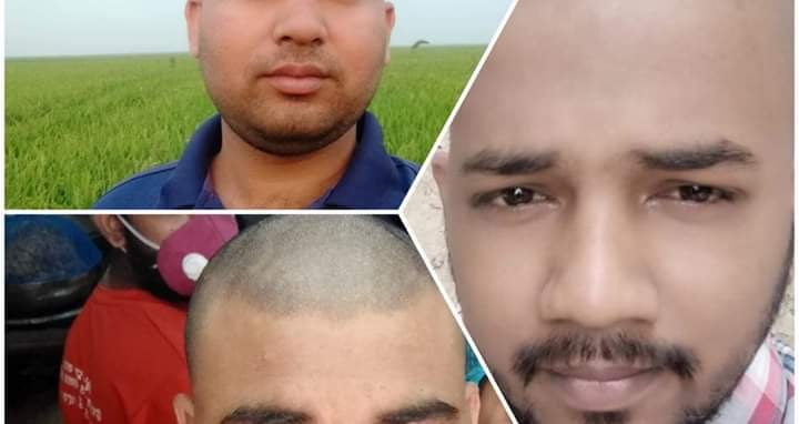 কলারোয়ায় ঘরবন্দীতে মাথা ন্যাড়ার হিড়িক