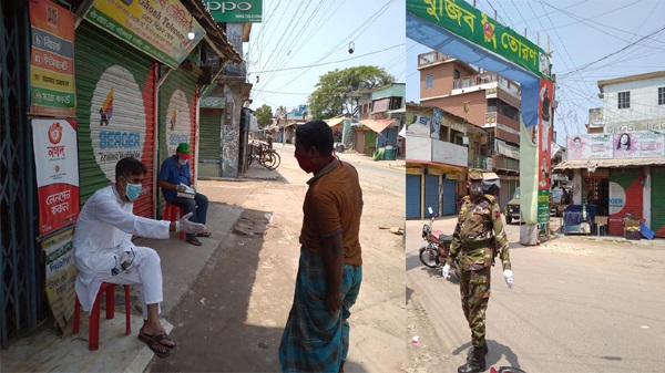 তালায় সামাজিক দূরত্ব না মানায় ৬ হাজার টাকা জরিমানা: অভিযান অব্যাহত