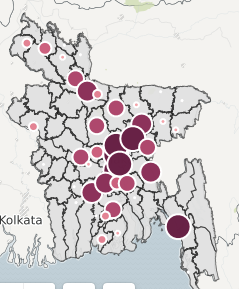বাংলাদেশে করোনাভাইরাস: জেলাভিত্তিক কোভিড-১৯ সংক্রমণের মানচিত্র
