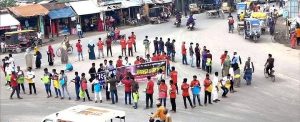 দেশজুড়ে ধর্ষণের প্রতিবাদে সাতক্ষীরায় মৌন পদযাত্রা ও মানববন্ধন