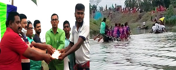 সাতক্ষীরায় দূর্গা পূজা উপলক্ষে ঐতিহ্যবাহী নৌকা বাইচ প্রতিযোগীতা