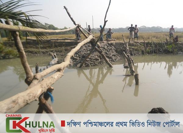 মোড়েলগঞ্জে সরকারি খালে বাঁধ দিয়ে মাছ চাষের পায়তারার অভিযোগ
