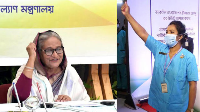 টিকা নিয়ে রুনু বললেন ‘জয় বাংলা’