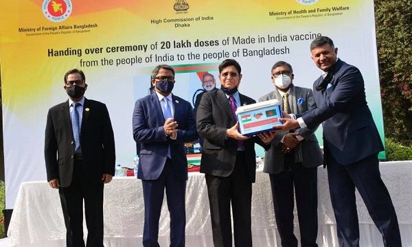 বাংলাদেশের জনগণের জন্য ভারতের বিশ লাখ করোনা ভ্যাকসিন