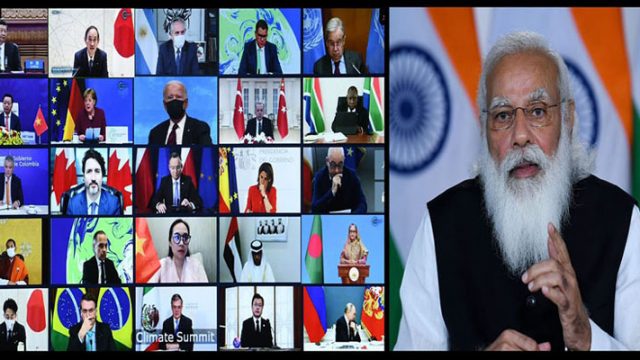 জলবায়ু পরিবর্তন মোকাবেলায় প্রয়োজনীয়  পদক্ষেপ নিয়েছে ভারত : মোদী