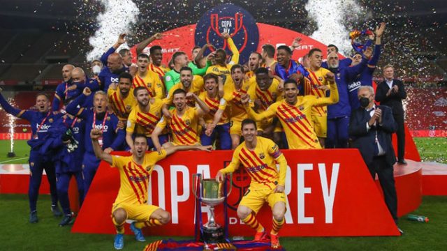 মেসির জোড়া গোলে কোপা ডেল রে’তে চ্যাম্পিয়ন বার্সা