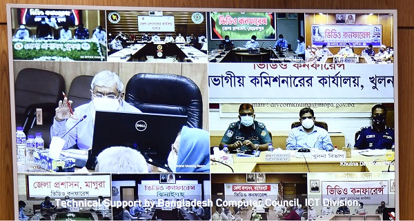 মন্ত্রিপরিষদ বিভাগের সাথে খুলনা বিভাগের করোনাভাইরাস পরিস্থিতি পর্যালোচনা সভা অনুষ্ঠিত