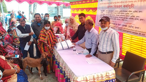 ডুমুরিয়ায় হতদরিদ্র নারীদের ছাগল পালন প্রশিক্ষণ ও ছাগল বিতরণ
