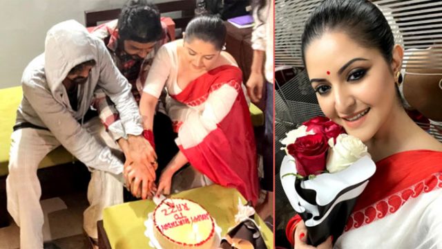 এবার রাজের জন্মদিনে কেক কাটলেন পরীমণি