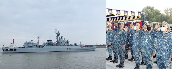 প্রশিক্ষণ ও শুভেচ্ছা সফরে নৌবাহিনীর জাহাজ আবু উবাইদাহ এর মোংলা নৌ জেটি ত্যাগ