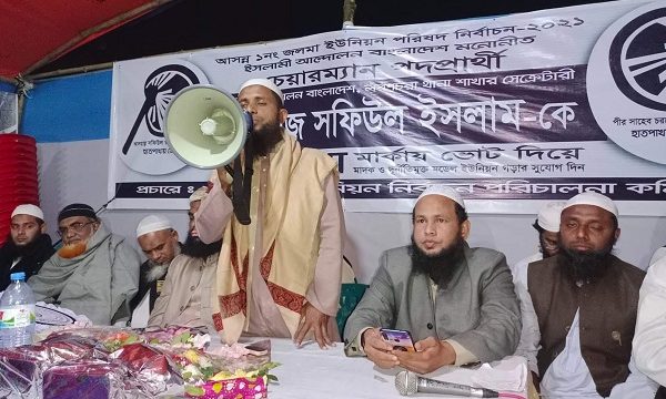 খুলনা জলমা ইউনিয়ন নির্বাচনে হাতপাখা প্রার্থীর গণসংযোগ