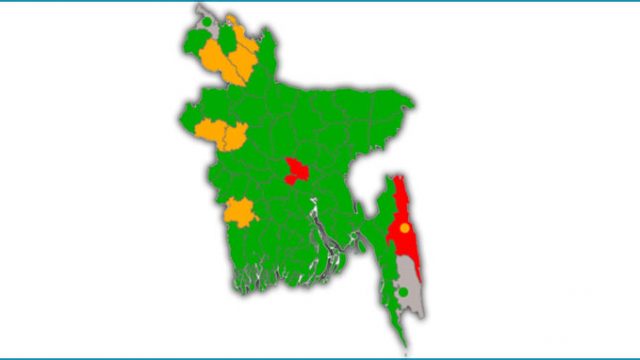 করোনা সংক্রমণে রেড জোনে ঢাকা ও রাঙামাটি