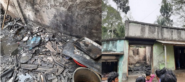 খেশরা ইউনিয়নে বিড়ির আগুনে পেট্রোল বিক্রেতার দোকান পুড়ে ভষ্মিভূত