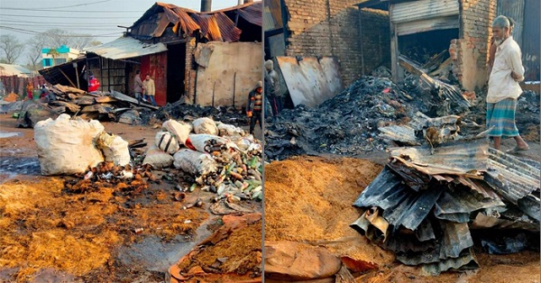 খুলনা লবণচরায় ভয়াবহ অগ্নিকান্ড, অর্ধ্ব কোটি টাকার ক্ষতি