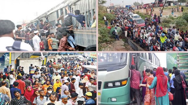 ঈদযাত্রা : নাড়ির টানে রাজধানী ছাড়ছে মানুষ