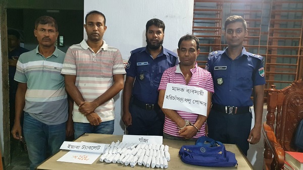 মোরেলগঞ্জে পূজা উদযাপন পরিষদ নেতা ইয়াবা গাজাসহ গ্রেফতার