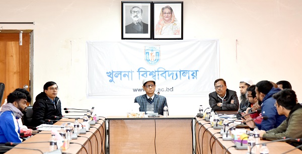 খুবিতে নির্মাণাধীন ভবনসমূহের কাজের অগ্রগতি পর্যালোচনা সভা অনুষ্ঠিত