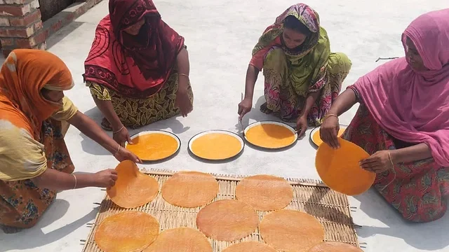 আমসত্ত্ব বানিয়ে বাড়তি আয় নারীদের