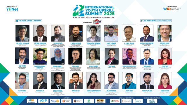 বিশ্ব যুব দক্ষতা দিবস উদযাপনে ইউনেট আন্তর্জাতিক ইয়ুথ আপস্কিল সামিট ২০২৫ সফলভাবে সম্পন্ন
