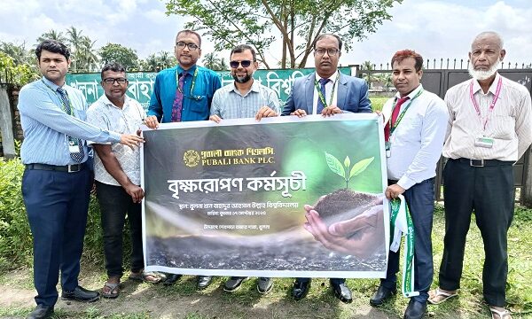 পূবালী ব্যাংক পিএলসির উদ্যোগে কেকেবিএইউর স্থায়ী ক্যাম্পাসে বৃক্ষরোপণ কর্মসূচি অনুষ্ঠিত