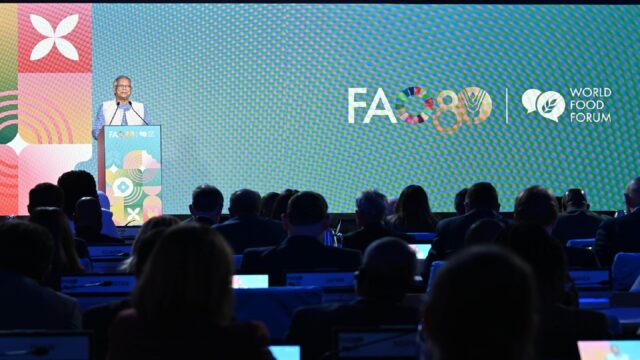 বাংলাদেশে আগামী ফেব্রুয়ারিতে জাতীয় নির্বাচন হবে, এফএওর অনুষ্ঠানে প্রধান উপদেষ্টা