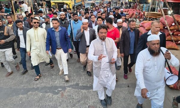 ২১ নং ওয়ার্ডের দাঁড়িপাল্লা প্রতীকের প্রার্থী জাহাঙ্গীর হুসাইরে গণসংযোগ