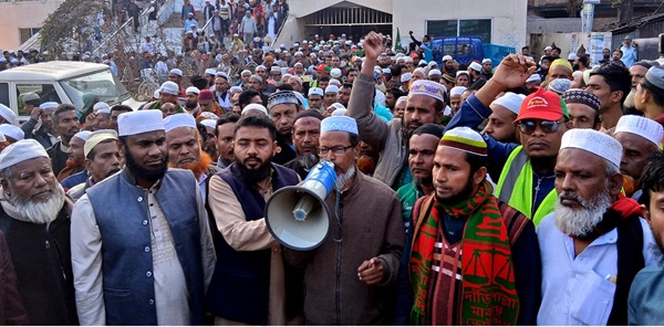 ফকিরহাটে ১১ দলীয় জোটের নির্বাচনী গনমিছিল