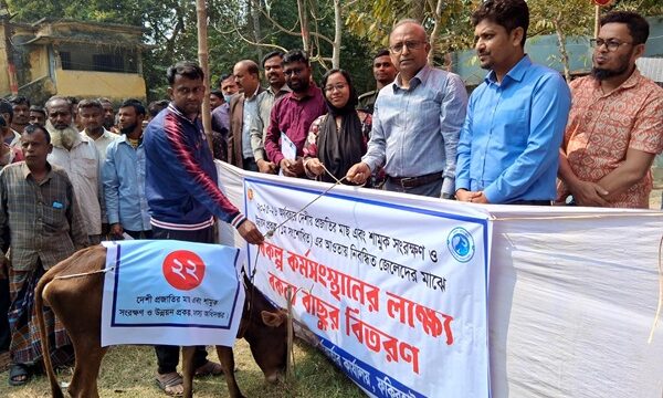 ফকিরহাটে বিকল্প কর্মসংস্থানের লক্ষ্যে ৬০ জেলেকে বকনা বাছুর বিতরণ
