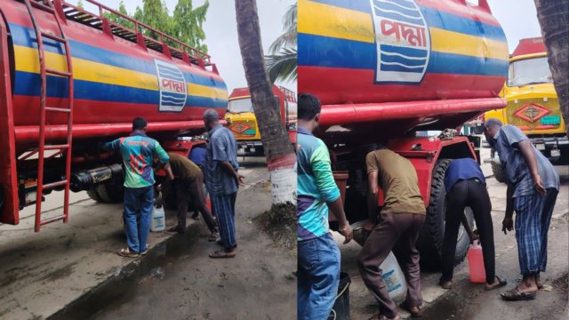 খালিশপুরে ট্যাংক লরি থেকে তেল চুরিকালে আটক ৫